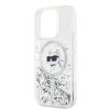 Karl Lagerfeld KLHMP15XLGCHSGH iPhone 15 Pro Max 6.7 hardcase transparent Liquid Glitter Choupette Head Magsafe